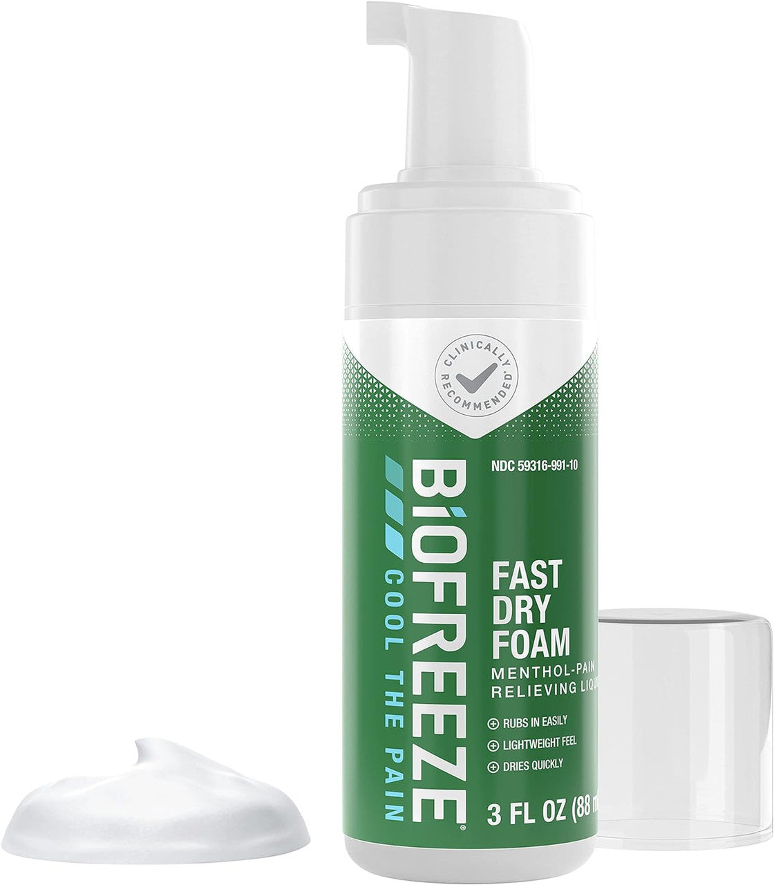 Biofreeze Pain Relief Fast Dry Foam, 3 Oz